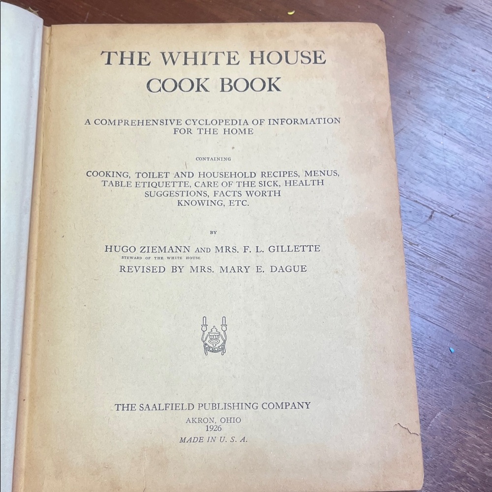 1926 White House Cook Book - Vintage Edition - Picture 2 of 10